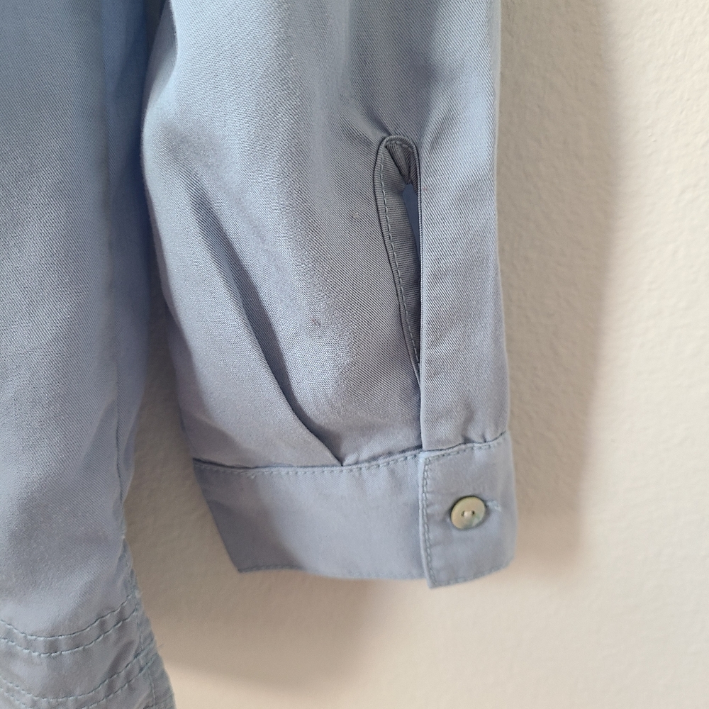 J. Jill Blue Long Sleeve Lace Up Chambray Blouse - Picture 11 of 12